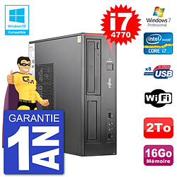 PC Fujitsu Esprimo E520 DT i7-4770 RAM 16Go Disque 2To Graveur DVD Wifi W7 - Occasion