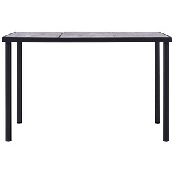 vidaXL Table à manger Noir et gris béton 160x80x75 cm MDF