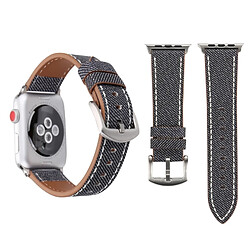 Wewoo Bracelet gris pour Apple Watch Series 3 & 2 & 1 42mm Simple Mode Véritable Cuir Cowboy