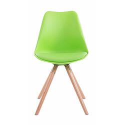 Decoshop26 4 chaises de salle à manger style scandinave en synthétique et plastique vert pieds rond en bois clair CDS10375 