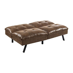 Vente-Unique Canapé convertible clic-clac 3 places en microfibre vieillie marron PEGULA II