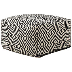 Beliani Pouf en coton noir et blanc 50 x 30 cm MUKKI