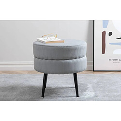 Venture Home Pouf Pot 40x40x40 cm Velours côtelé Noir et gris 