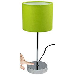 Corep Lampe a poser tactile touch pied metal abat jour vert anis luminaire moderne