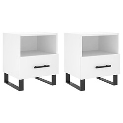 vidaXL Tables de chevet 2 pcs blanc 40x35x47,5 cm bois d’ingénierie