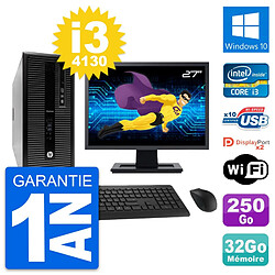 PC Tour HP 800 G1 Ecran 27" Intel i3-4130 RAM 32Go Disque 250Go Windows 10 Wifi · Occasion 