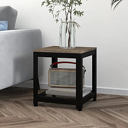 vidaXL Table d'appoint Gris et noir 40x40x45 cm MDF et fer