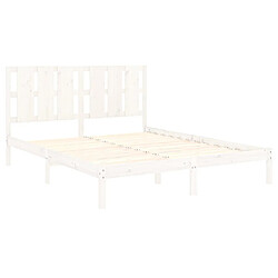 Acheter Maison Chic Lit adulte 150x200cm - Cadre de lit,Structure du lit Contemporain pour chambre Blanc Bois massif Très grand -MN11508