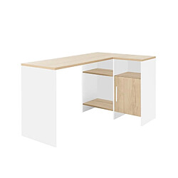 But Bureau d'angle droit KOOPER Imitation chêne et blanc 