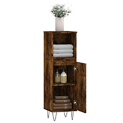 Avis vidaXL Armoire de bain chêne fumé 30x30x100 cm bois d'ingénierie