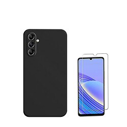 Kit de film en verre trempé de la couverture de 5D + couvercle de silicone liquide Phonecare pour Samsung Galaxy A05s - le noir