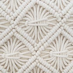 Atmosphera, Createur D'Interieur Coussin design ethnique macramé Eté Indien - L. 40 x l. 40 cm - Beige