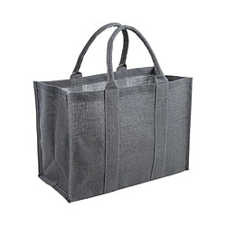 Aubry Gaspard Sac en jute plastifiée gris. Sac en jute plastifiée gris