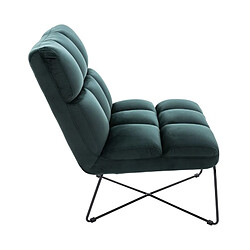 But Fauteuil LOU tissu velours vert foncé pas cher