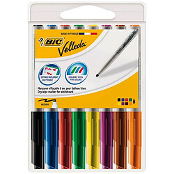 Marqueur effaçable Bic Velleda 1741 pointe ogive 2 mm - pochette de 8