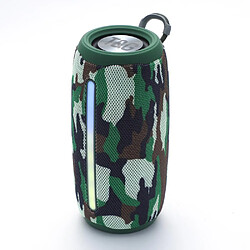 Yonis Enceinte Bluetooth Portable LED Colorée Subwoofer Extérieur Camouflage Enceinte Bluetooth Portable LED Colorée Subwoofer Outdoor Camouflage Avec Technologie Sans Fil Rouge YONIS