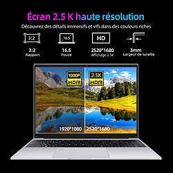 Acheter VANWIN PC portable-16.5" Fullview 2560*1620 - 24 Go RAM 512 Go SSD -Intel Alder Lake N95 - Windows 11 PRO -Rotation à 180° -Gris Sidéral-AZERTY