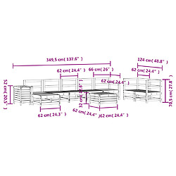 Acheter vidaXL Salon de jardin 10 pcs bois de pin imprégné