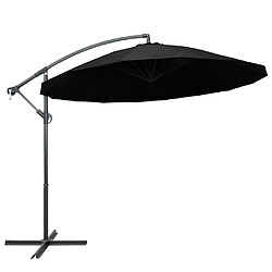 vidaXL Parasol suspendu avec poteau noir 3 m 