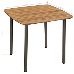 Acheter vidaXL Table de jardin 80 x 80 x 72 cm Bois d'acacia solide et acier