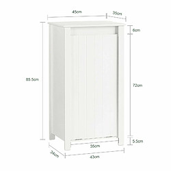 Avis SoBuy BZR100-W Armoire à Linge, Corbeille à Linge, Meuble Bas de Salle de Bain, Meuble de Rangement avec 1 Panier à Linge Amovible