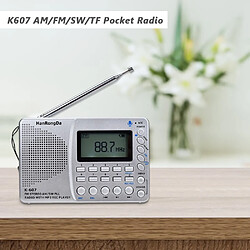 Acheter Universal K607 radio portable AM/FM/SW/TF radio de poche MP3 magnétoscope numérique support TF carte USB REC magnétophone temps de sommeil