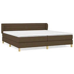 Maison Chic Structures de lit + matelas,Lit à sommier tapissier avec matelas Marron foncé 200x200 cm -MN20637