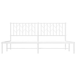 Maison Chic Cadre/structure de lit métal et tête de lit pour adulte - Lit Moderne Chambre blanc 183x213 cm -MN52765 pas cher