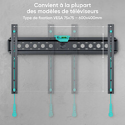 Acheter ONKRON Support Mural TV Fixe pour 43 - 85 Pouces TV & Ecran, Fixation Murale TV Fixe Poids de 68 kg - Accroche TV Mural Universel avec VESA 75x75 - VESA 600x400/Support Mural TV Extra Plat FM6-B Noir