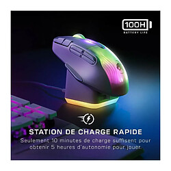 Souris sans fil avec station de charge - Stellar Wireless + Bluetooth/USB-A - ROCCAT - Kone XP Air - Noir pas cher