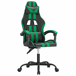 Maison Chic Chaise de jeu, Chaise gaming pivotante, Fauteuil gamer d'ordinateur,Chaise de Bureau Noir et vert Similicuir -GKD70237