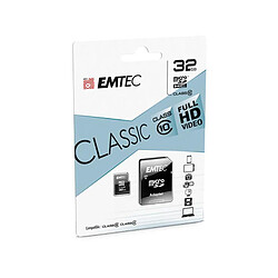 Answer MicroSDHC 32Go EMTEC +Adaptateur CL10 CLASSIC - Sous blister