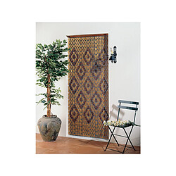 Rideau de porte en perles olives de bois verni avec motifs losanges 90 x 200 cm - Morel