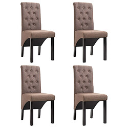 vidaXL Chaises à manger lot de 4 marron tissu