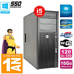 PC Tour HP WorkStation Z210 I5-2400 RAM 16Go Disque 120Go SSD Graveur DVD Wifi W7 - Occasion