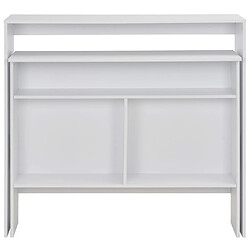 Avis vidaXL Table de bar avec 2 dessus de table Blanc 130x40x120 cm