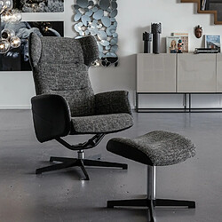 Karedesign Fauteuil pivotant et repose-pieds Ohio gris Kare Design