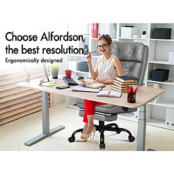 Avis ALFORDSON Chaise de Bureau Ordinateur Siège en Cuir PU Travail Inclinable Jeu Gris