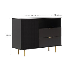 Bestmobilier Monica - buffet - noir - 107 cm pas cher