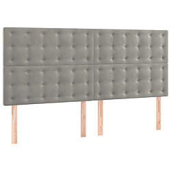 Acheter vidaXL Sommier à lattes de lit et matelas Gris clair 160x200cm Velours