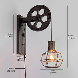 Stoex Applique Creative style industriel rétro lampe de mur Loft style levage poulie lumière canal couloir mur lampe pas cher