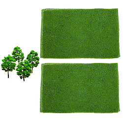 Modèle Arbre 10pcs Modèle Arbre Miniature + 2pcs Modèle Pelouse Tapis de l'Herbe Train HO N Eletronique Paysage Jouet Décoration