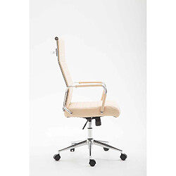 Decoshop26 Fauteuil de bureau en synthétique crème avec assise rembourrée pivotant BUR10241