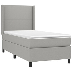 Acheter Sommier à lattes et matelas LED,Cadre à lattes de lit pour Adulte Gris clair 100x200 cm Tissu -MN84565