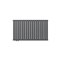 LuxeBath Radiateur double couche tube ovale anthracite 1020x600 mm avec raccord à gauche