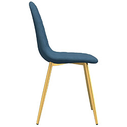 Maison Chic Lot de 2 Chaises à manger,Chaise pour cuisine,Solide Structure Bleu Velours -MN74333 pas cher