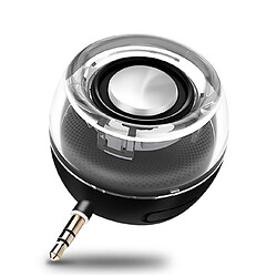 Wewoo Mini enceinte Bluetooth Portable 3D HIFI Surround Haut-parleur cristal forme ronde Jack 3,5 mm (Noir)