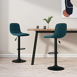 vidaXL Tabourets de bar lot de 2 bleu velours 