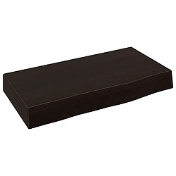 vidaXL Étagère murale marron foncé 40x20x6 cm bois chêne massif traité