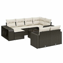 Maison Chic Salon de jardin 11 pcs avec coussins, Ensemble Tables et chaises d'extérieur noir résine tressée -GKD491648